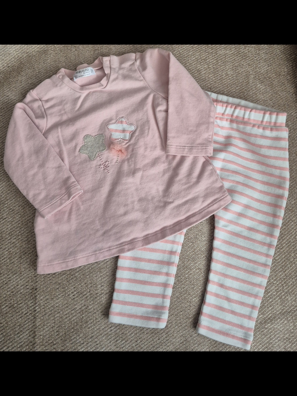 MAYORAL BABY GIRL 4-6 MONTHS TOP & BOTTOMS PINK SET